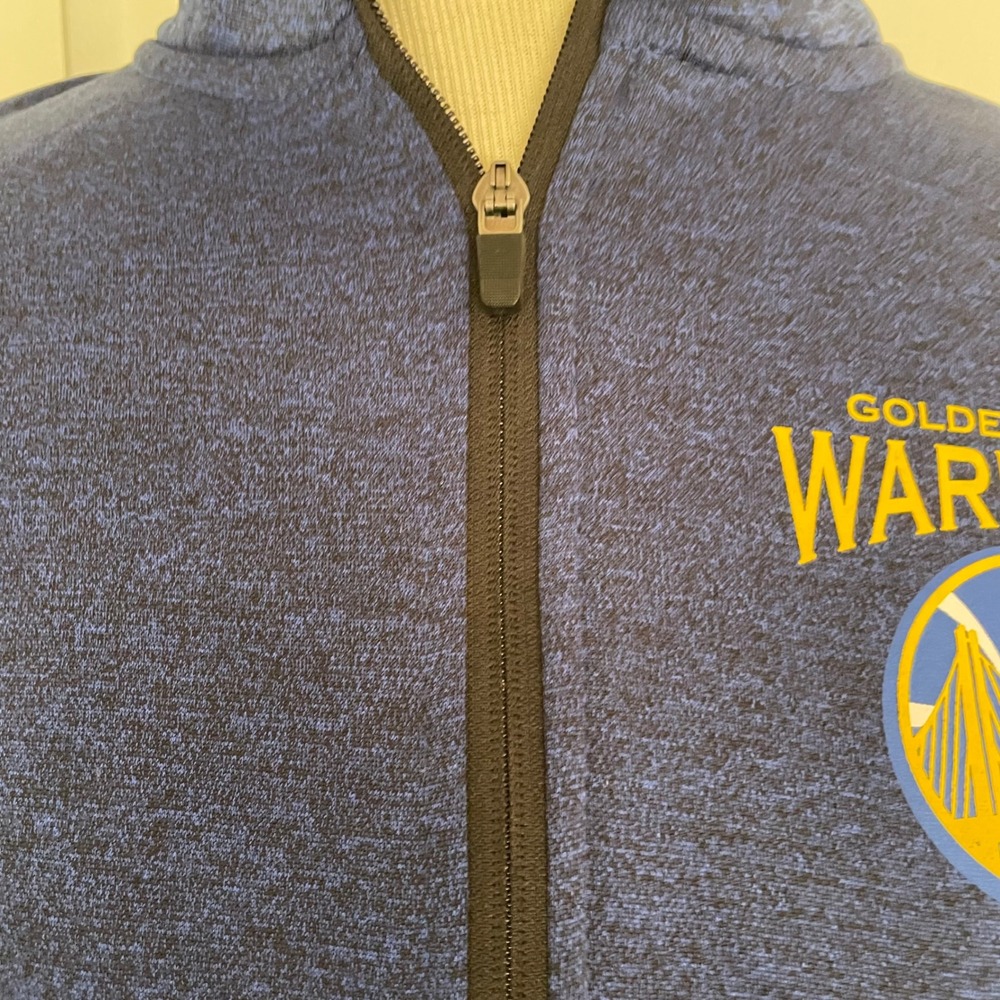 Golden State‎ Warriors NBA Fleece lined Zip Up Jacket Blue Mens Small streetwear - Picture 3 of 16